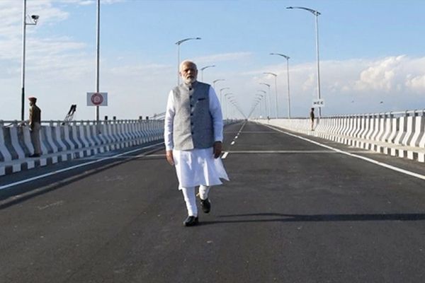 Modi Inaugurates Rail-Road Bridge in Assam