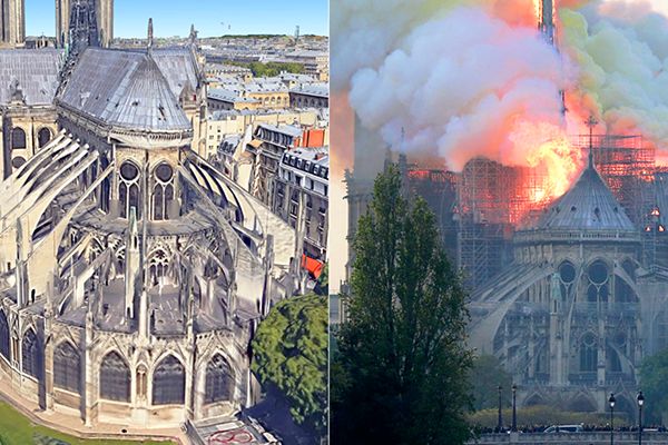 Fire at Notre Dame France