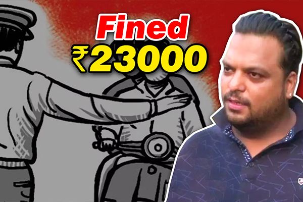 Man Fined Rs. 23,000 for Breaking Traffic Rules