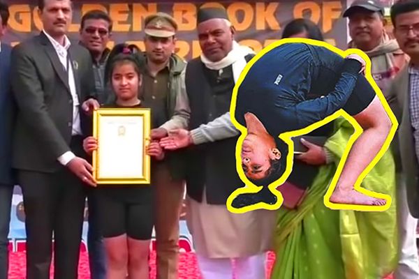 Indian Girl Sets new World Record in Yoga