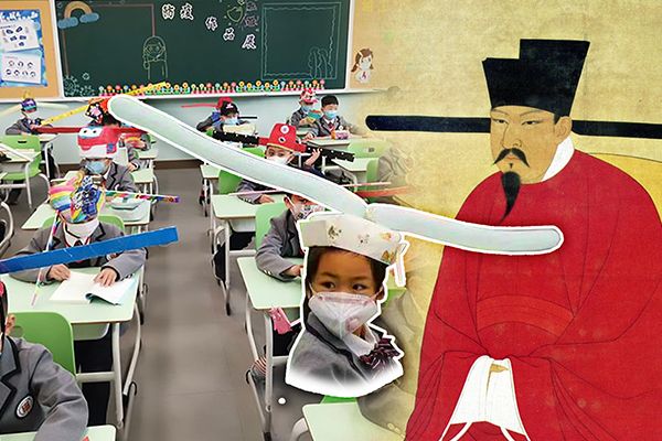 Social Distancing Hats Chinese Schools