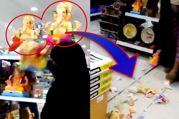 Woman in Bahrain Smashes Ganesha Idols