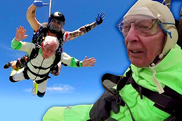 103 Aged Man Performs Sky Dive in the USA