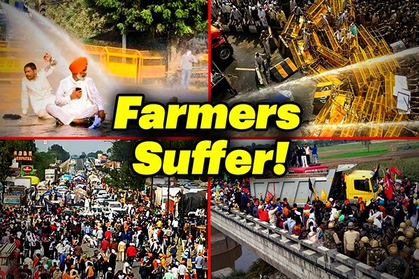 Farmers Sprayed with Water Cannons