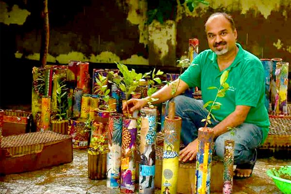 NGO Uses Diwali Thrash To Plant Saplings