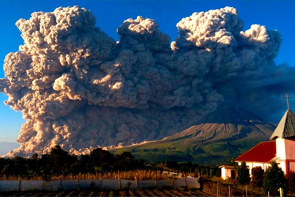 Indonesia’s Sinabung Volcano Spews Ash into Sky