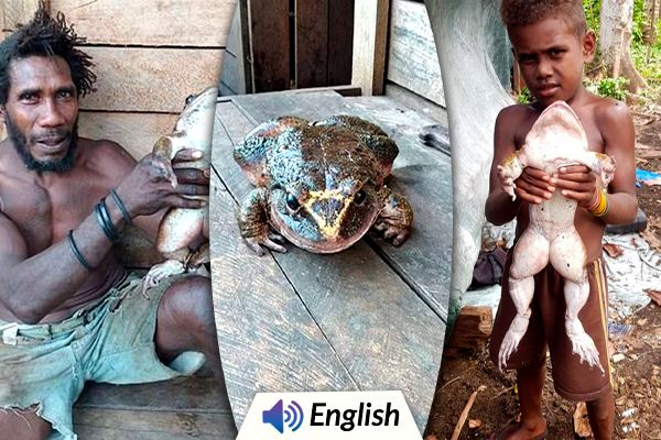 Villagers Stunned by Human Baby Sized Giant Frog