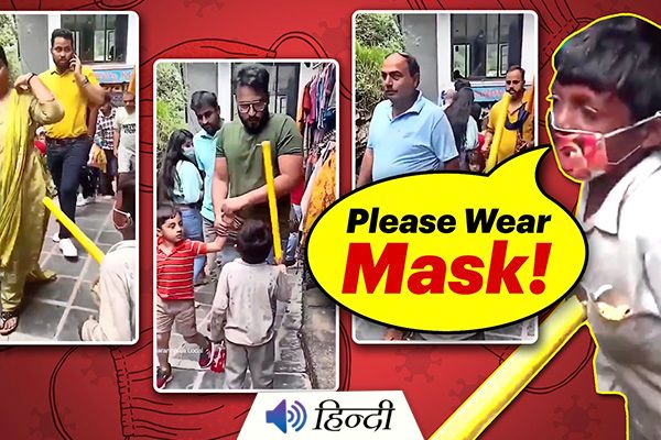 Little Boys Requests Tourists to Wear Masks in Dharamshala