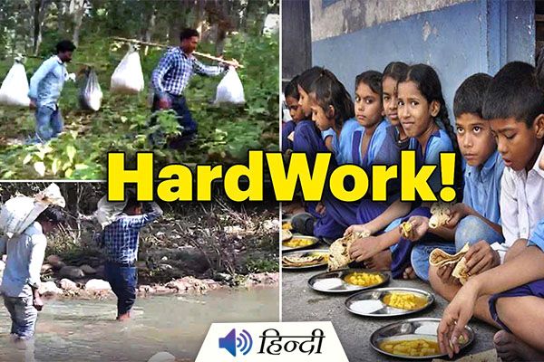 Teachers Walk 8 Kms for Mid-Day Meal for Students