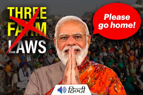 PM Modi Accepts to Remove 3 Farm Laws