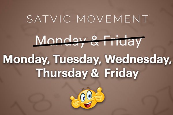 Satvic Movement Videos to Release Every Day From Monday to Friday