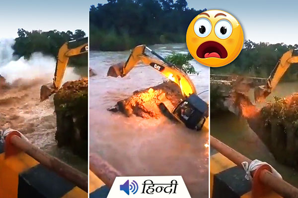 Caught on Camera: Bulldozer Crashes in Water