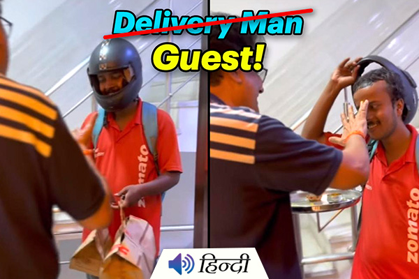 Viral Video: Man Greets Delayed Delivery Man With Aarti