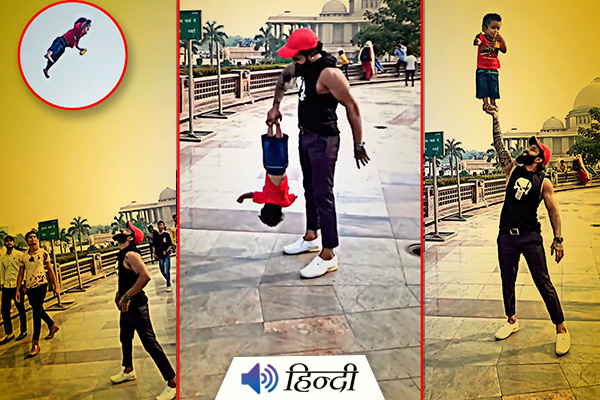 Father’s Daredevil Stunts With Toddler Goes Viral