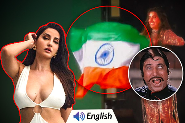 Nora Fatehi Holds Tricolour Upside Down