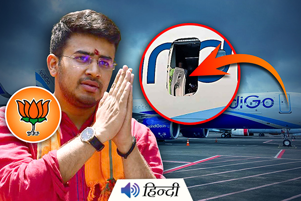 BJP’s Tejasvi Surya Opens Flight Emergency Exit