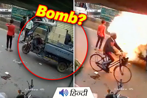 Firecrackers Bursts Inside E-Rickshaw