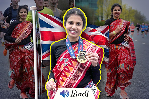 Odia Woman Runs 42.5 km Marathon in Saree in UK