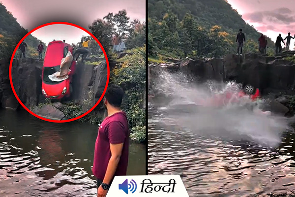 MP: Car Falls into Waterfall with Father and Daughter Inside