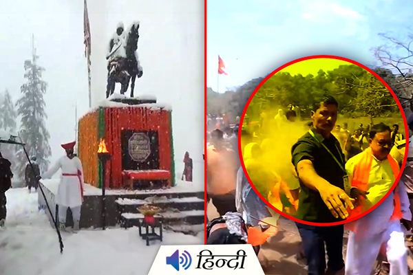 Stones Thrown At Goa Minister After Unveiling Chhatrapati Shivaji Statue