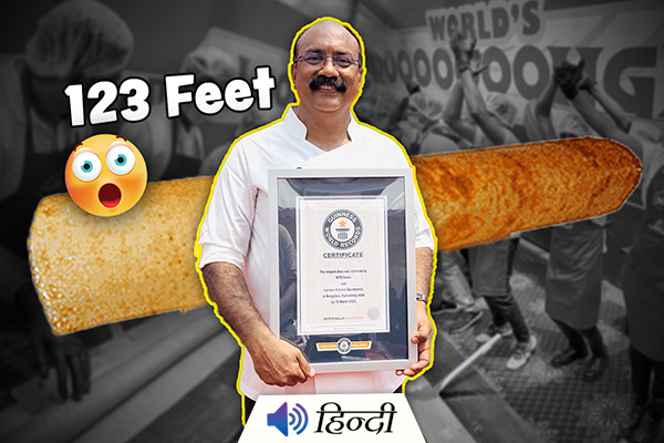 World's Longest Dosa Created in Bengaluru by 75 Chefs