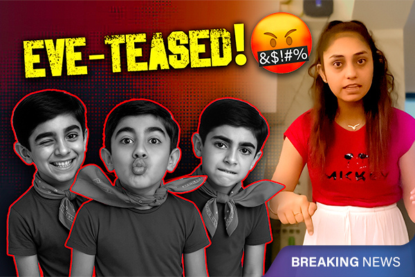 A 7-year-old boy eve-teased a woman!