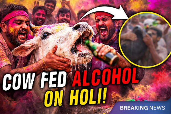 Haryana Men Force-Feed Alcohol to Cow on Holi