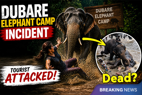 Viral Video: Tourist Killed During Elephant Fight at Dubare Camp in Karnataka